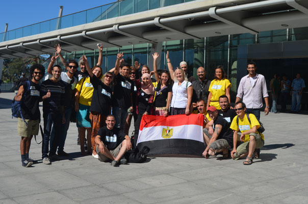 Group photo at the Library of Alexandria