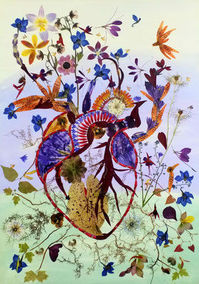 floralart Print - Mein Herz schlägt in Blüten 50 x 70