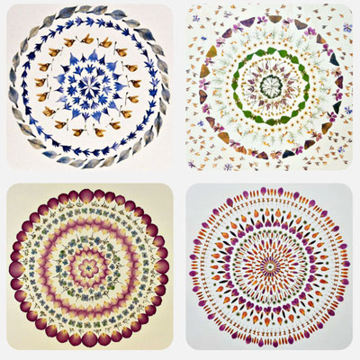 4er Set Korkuntersetzer Kaleidoskope