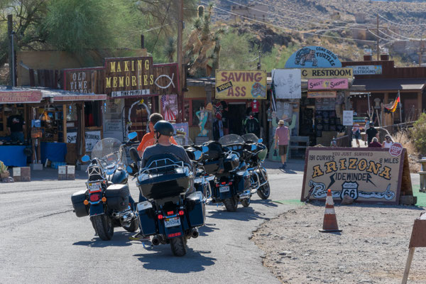 Biker in Oatman.