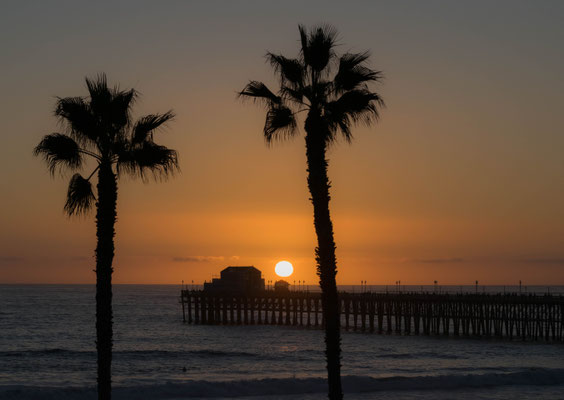 Der Sonnenuntergang in Oceanside.
