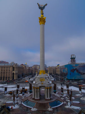 Das Unabhängigkeitsdenkmal der Ukraine auf dem Maidan