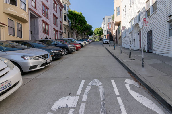 Steile Straßen in San Francisco.