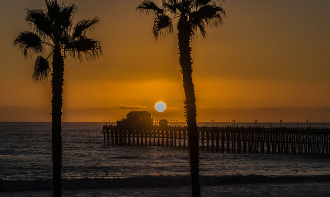 Der Sonnenuntergang in Oceanside.