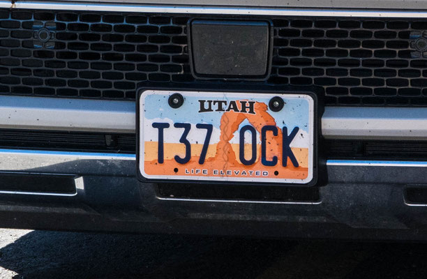 Ein Kennzeichen aus Utah.
