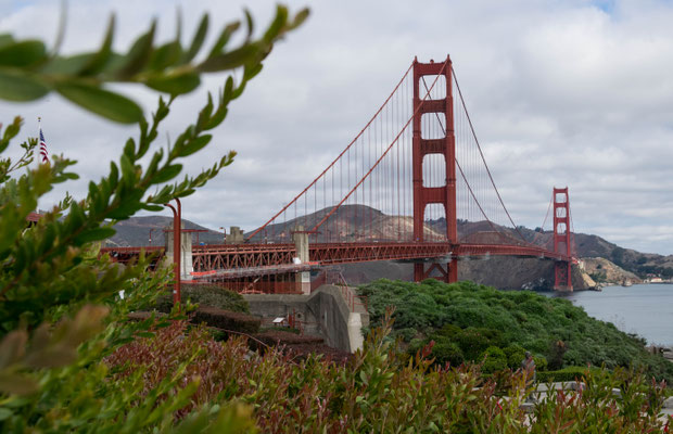 The Golden Gate Bridge.