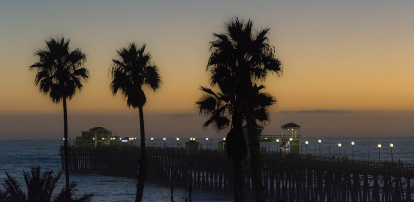 Der Sonnenuntergang in Oceanside.