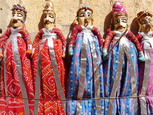 Typische Fingerpuppen aus Rajasthan