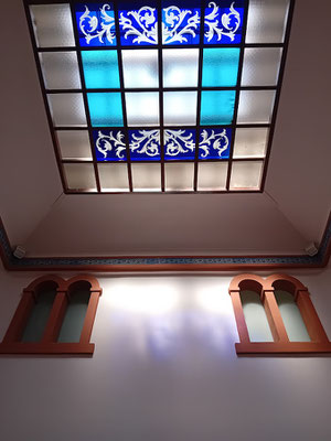 Fenster in der Decke des Empfangsraumes