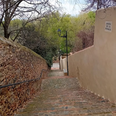 Man könnte sich vorstellen, dass die Na Mercadera hier die Treppe hinunter in die Gärten ging