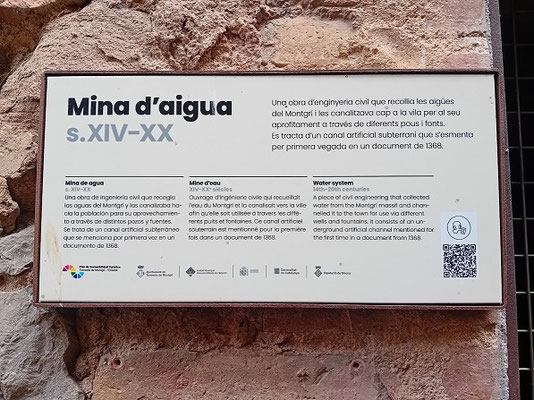 Erklärungsschild an der Mina