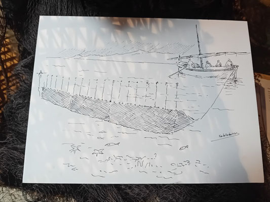 So wurde von einem solchen Boot mit einem Stellnetz gefischt