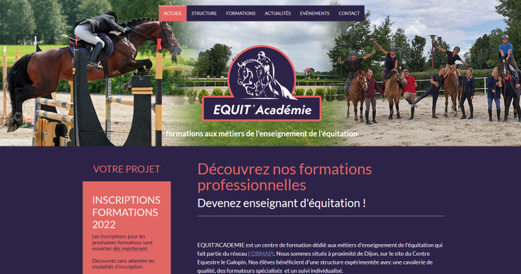 Création du site web d'Equit'Académie