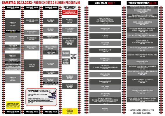 Bühnenprogramm Samstag, Comic Con Dortmund Winter 2023