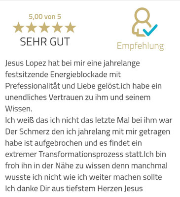 Bewertung Jesus Lopez, Energieblockade, fünf Sterne