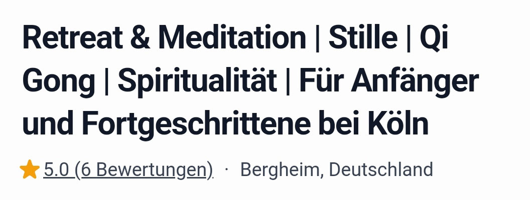 Retreat und Meditation bei Jesus Lopez in Bergheim, Qi Gong, Spiritualität, für Anfänger und Fortgeschrittene 