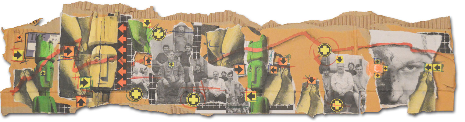 Art.103: Sounds and Noises, Nov. 2015, 23 x 90 cm, mixed media on corrugated cardboard