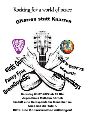 Plakat zum Friedenskonzert am 09.07.22 in Mühlheim-Kärlich