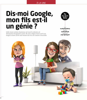 Presse Illustration 3d pour le Magazine "la recherche"