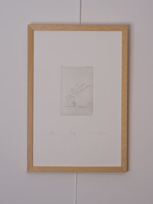 “Cerf", gravure num. 1/12, 6 x 9 cm, burin sur zinc, photo © Toma Bach