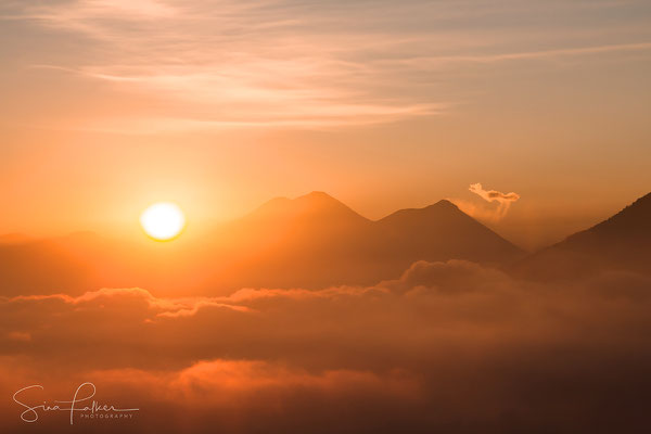 Sunrise at lake Atitlán