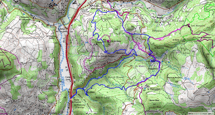 Rando de Soumont - Escalette du 24 octobre 2023 : le tracé. anocr34.fr