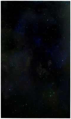 Peter Ruehle    Acht Augen    90 x 150 cm  Öl auf Leinwand  2021