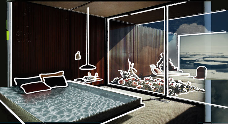 süßes Wasser   2025, Archivpigmentdruck in Leuchtkasten, ca. 100 x 180 x 10 cm  (Unikat)