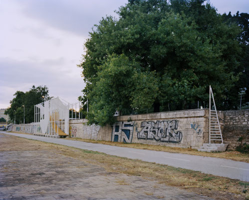 nautilus - 2015 - a public stage designed and built with the association TEN at the river bank in Skopje Macedonia