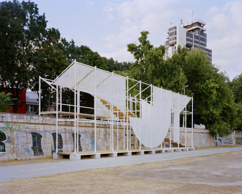 nautilus - 2015 - a public stage designed and built with the association TEN at the river bank in Skopje Macedonia
