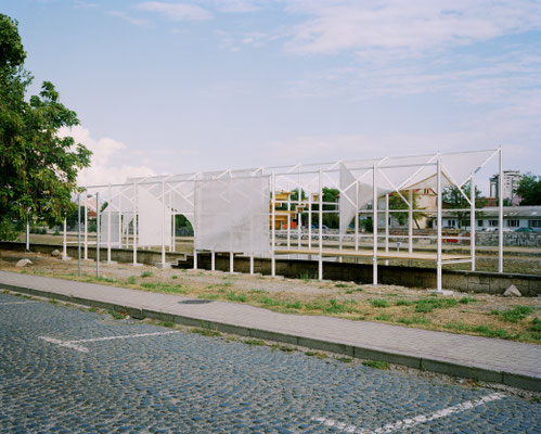 nautilus - 2015 - a public stage designed and built with the association TEN at the river bank in Skopje Macedonia