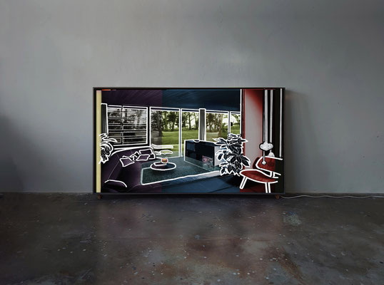 keine ereignisse  ~100x180x10cm  archival pigment print in lightbox (multiplex, plexiglass, LED, driver, controller) 2025
