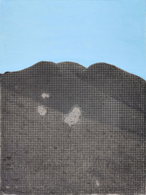 Peter Ruehle    Aso    40 x 30 cm  Öl und Tinte auf Gesso auf Leinen  2024