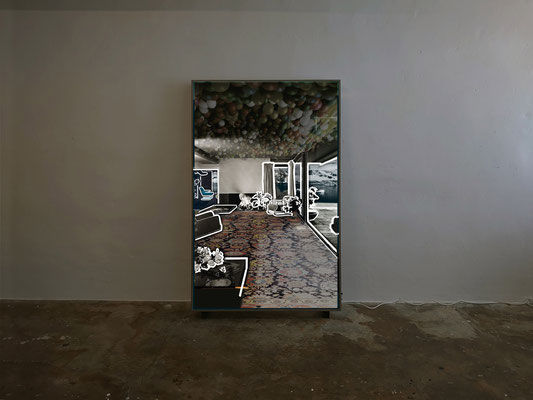 leichte perlen  ~150x100x10cm  archival pigment print in lightbox (multiplex, plexiglass, LED, driver, controller) 2025