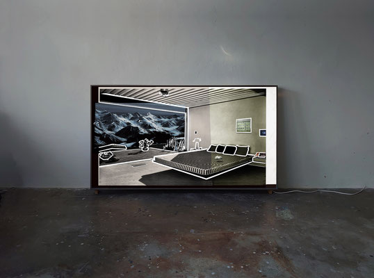 heitere wolke  ~100x180x10cm  archival pigment print in lightbox (multiplex, plexiglass, LED, driver, controller) 2025