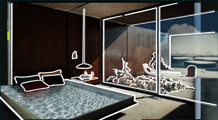 süßes Wasser   2025, Archivpigmentdruck in Leuchtkasten, ca. 98 x 180 x 10 cm  (Unikat)