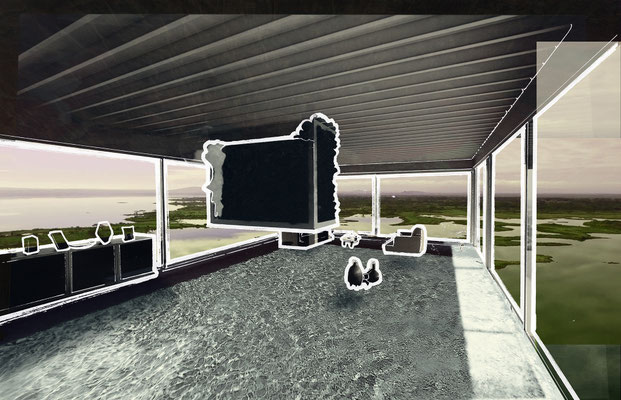 Stahl  2026, Archivpigmentdruck in Leuchtkasten (Multiplex, LED), ca. 36 x 56 x 8 cm