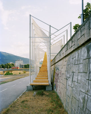 nautilus - 2015 - a public stage designed and built with the association TEN at the river bank in Skopje Macedonia