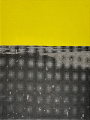 Peter Ruehle    Ottosee    40 x 30 cm  Öl und Tinte auf Gesso auf Leinen  2024