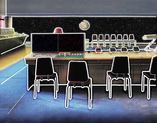 unschärferelation  ~27x32x6cm  archival pigment print in vintage lightbox  2022