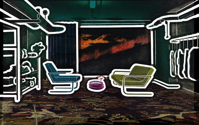 the hidden persuaders  2021, Archivpigmentdruck in Vintage-Leuchtkasten (Alu, Neon), ca. 41 x 64 x 10 cm
