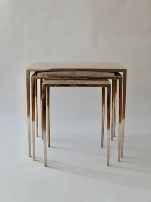 bronze table set - 2024 - set of table 1, table2, table3 - 54 x 58 x 38 cm