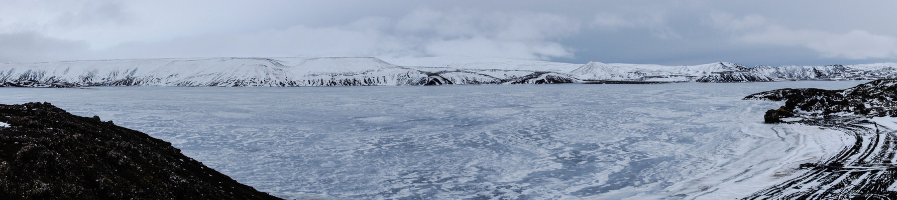 Kleifarvatn im Eismantel, Reykjanes, Südwestisland (März 2014)