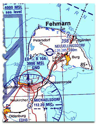 Auszug aus der Luftfahrtkarte der Deutschen Flugsicherung