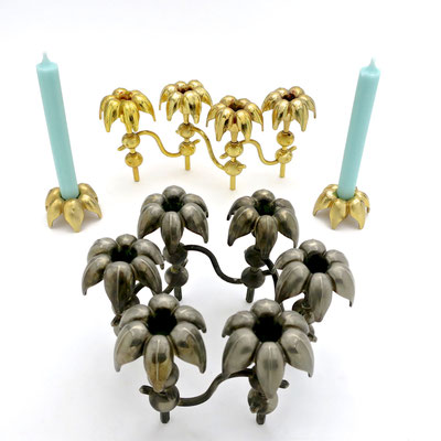 palmbeach miamiflair dinner dinner decoration palme candleholder kerzenständer glamour hollywoodregency midod midcentury