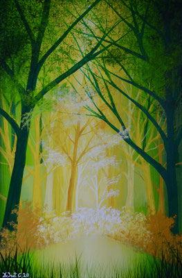 Green forrest ( Acrylics 60 cm x 40 cm) In shop