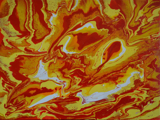 AP Red, yellow, white, orange (AP stands for "acrylic pouring" - 80 cm x 60 cm) - in SHOP