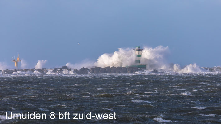 IJmuiden 8 bft zuid-westen wind 15 jan 2023