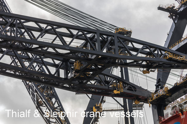 Thiaf and Sleipnir crane vessels September 2021