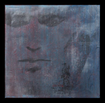 ... wohin du auch gehst ..., Baumwollgewebe auf Mal-Pappe, 30 x 30 cm 